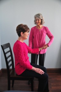 Phyllis Richmond works with an Alexander Technique student in Chicago, IL